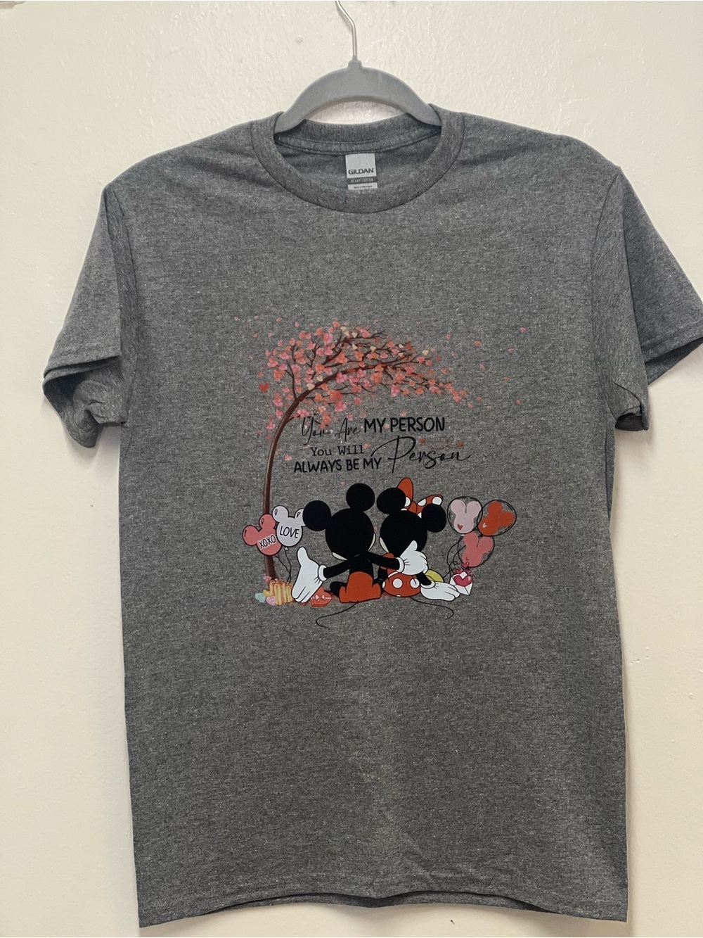 Mickey & Minnie Gildan Gray Heavy Cotton Crewneck Tee